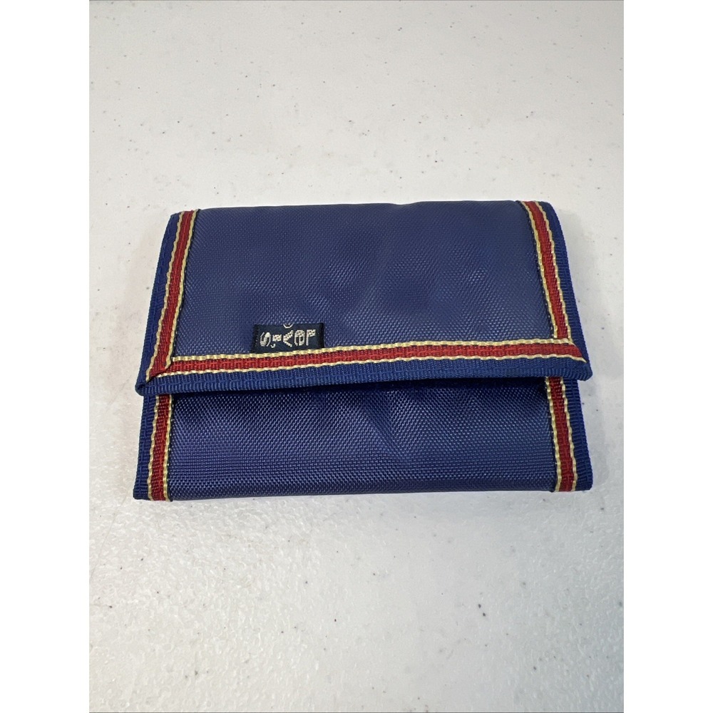 Vintage Levi's Wallet Blue Red Nylon Retro Billfold, Sleeve & Outer Zipper